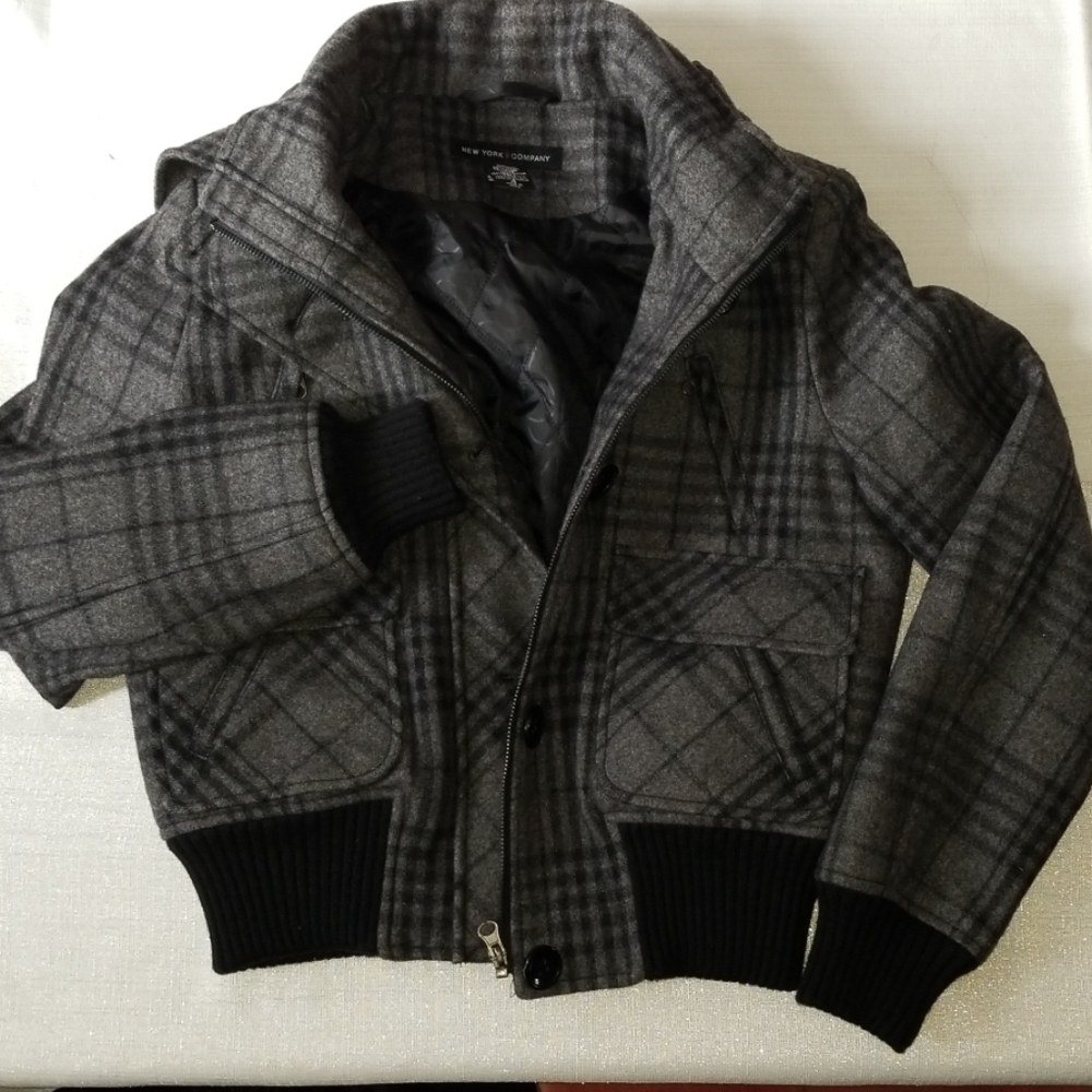 NY&Co Wool removable hood jacket